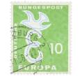 Почтовая марка 10 пфеннигов 1958 года Западная Германия (ФРГ) «Европейская конференция администраций почтовых служб и служб связи CEPT — Голубь мира» (Артикул: T11-36927) — Фото №1