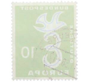 Почтовая марка 10 пфеннигов 1958 года Западная Германия (ФРГ) «Европейская конференция администраций почтовых служб и служб связи CEPT — Голубь мира» — Фото №2