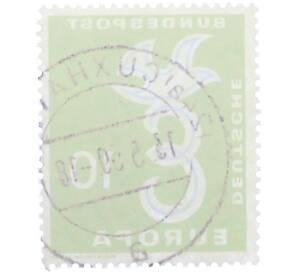 Почтовая марка 10 пфеннигов 1958 года Западная Германия (ФРГ) «Европейская конференция администраций почтовых служб и служб связи CEPT — Голубь мира» — Фото №2