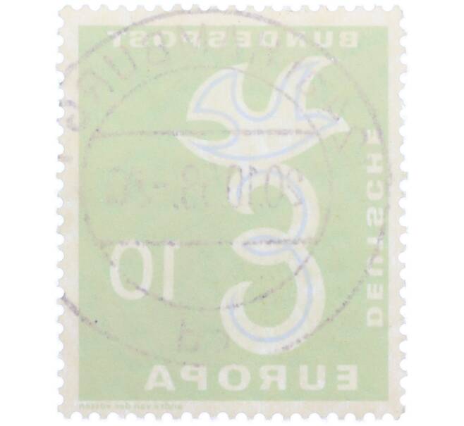 Почтовая марка 10 пфеннигов 1958 года Западная Германия (ФРГ) «Европейская конференция администраций почтовых служб и служб связи CEPT — Голубь мира» (Артикул: T11-36929) — Фото №2