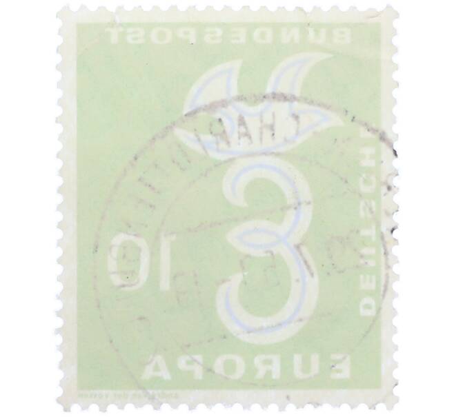 Почтовая марка 10 пфеннигов 1958 года Западная Германия (ФРГ) «Европейская конференция администраций почтовых служб и служб связи CEPT — Голубь мира» (Артикул: T11-36930) — Фото №2