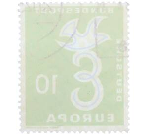 Почтовая марка 10 пфеннигов 1958 года Западная Германия (ФРГ) «Европейская конференция администраций почтовых служб и служб связи CEPT — Голубь мира» — Фото №2