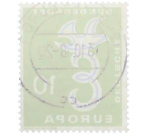 Почтовая марка 10 пфеннигов 1958 года Западная Германия (ФРГ) «Европейская конференция администраций почтовых служб и служб связи CEPT — Голубь мира» — Фото №2