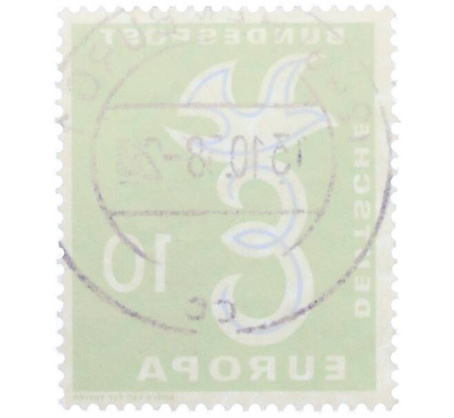 Почтовая марка 10 пфеннигов 1958 года Западная Германия (ФРГ) «Европейская конференция администраций почтовых служб и служб связи CEPT — Голубь мира» (Артикул: T11-36932) — Фото №2