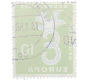 Почтовая марка 10 пфеннигов 1958 года Западная Германия (ФРГ) «Европейская конференция администраций почтовых служб и служб связи CEPT — Голубь мира» — Фото №2