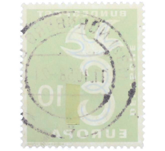 Почтовая марка 10 пфеннигов 1958 года Западная Германия (ФРГ) «Европейская конференция администраций почтовых служб и служб связи CEPT — Голубь мира» (Артикул: T11-36935) — Фото №2