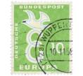 Почтовая марка 10 пфеннигов 1958 года Западная Германия (ФРГ) «Европейская конференция администраций почтовых служб и служб связи CEPT — Голубь мира» (Артикул: T11-36936) — Фото №1
