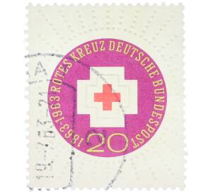 Почтовая марка 20 пфеннигов 1963 года Западная Германия (ФРГ) «Столетие Международного Красного Креста» — Фото №1