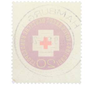 Почтовая марка 20 пфеннигов 1963 года Западная Германия (ФРГ) «Столетие Международного Красного Креста» — Фото №2
