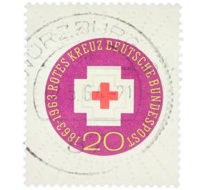 Почтовая марка 20 пфеннигов 1963 года Западная Германия (ФРГ) «Столетие Международного Красного Креста» — Фото №1