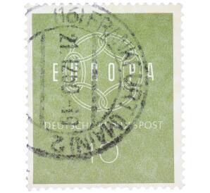 Почтовая марка 10 пфеннигов 1959 года Западная Германия (ФРГ) «Европейская конференция администраций почтовых служб и служб связи CEPT — Цепь» — Фото №1
