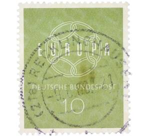 Почтовая марка 10 пфеннигов 1959 года Западная Германия (ФРГ) «Европейская конференция администраций почтовых служб и служб связи CEPT — Цепь» — Фото №1