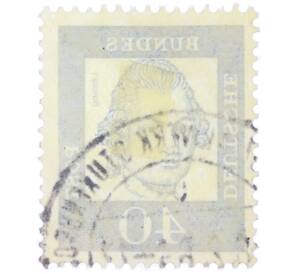 Почтовая марка 40 пфеннигов 1961 года Западная Германия (ФРГ) «Выдающиеся немцы — Готхольд Эфраим Лессинг» — Фото №2