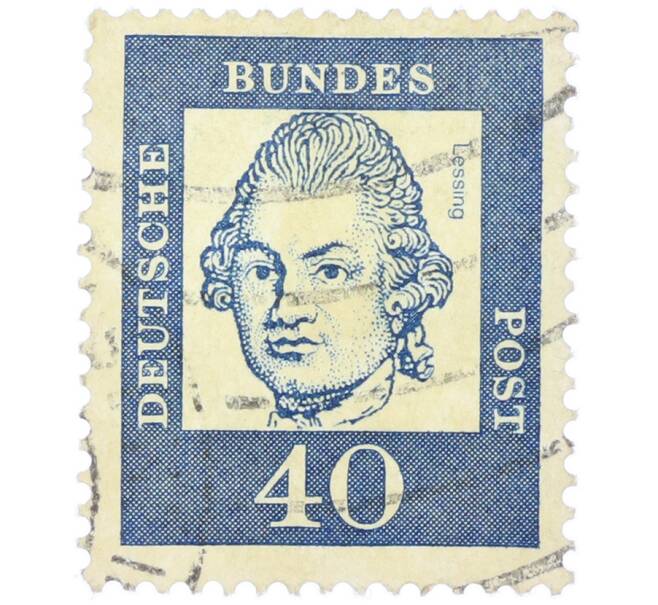 Почтовая марка 40 пфеннигов 1961 года Западная Германия (ФРГ) «Выдающиеся немцы — Готхольд Эфраим Лессинг» (Артикул: T11-36993) — Фото №1