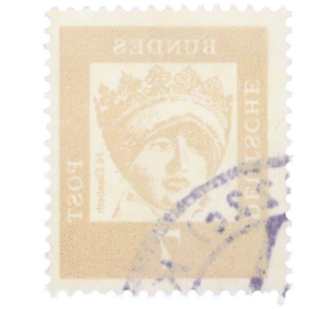 Почтовая марка 7 пфеннигов 1961 года Западная Германия (ФРГ) «Выдающиеся немцы — Елизавета Венгерская» (Артикул: T11-37000) — Фото №2