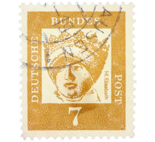 Почтовая марка 7 пфеннигов 1961 года Западная Германия (ФРГ) «Выдающиеся немцы — Елизавета Венгерская» (Артикул: T11-37005) — Фото №1