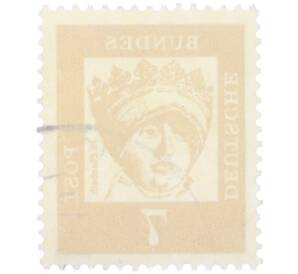 Почтовая марка 7 пфеннигов 1961 года Западная Германия (ФРГ) «Выдающиеся немцы — Елизавета Венгерская» — Фото №2