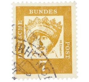 Почтовая марка 7 пфеннигов 1961 года Западная Германия (ФРГ) «Выдающиеся немцы — Елизавета Венгерская» — Фото №1