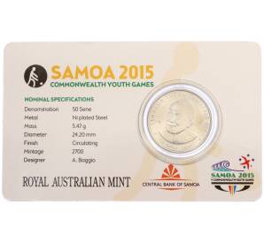 50 сене 2015 года Самоа «V Юношеские игры Содружества — Игра в боулз» (в блистере) — Фото №2