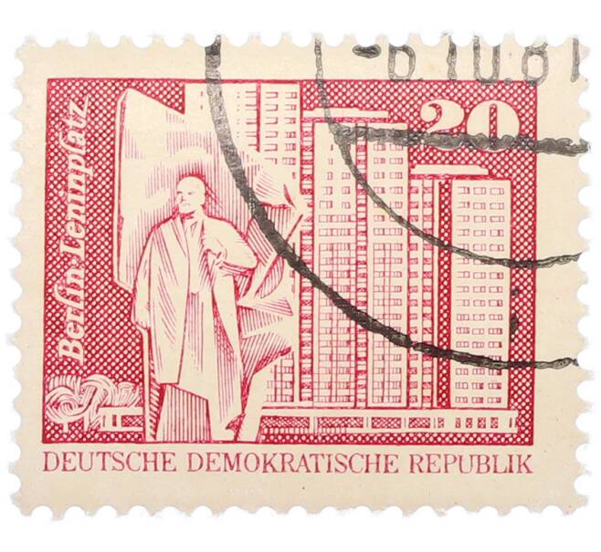 Почтовая марка 20 пфеннигов 1973 года Восточная Германия (ГДР) «Площадь Ленина в Берлине» (Артикул: T11-37028) — Фото №1