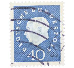 Почтовая марка 40 пфеннигов 1959 года Западная Германия «Теодор Хойс» — Фото №1