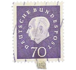 Почтовая марка 70 пфеннигов 1959 года Западная Германия (ФРГ) «Теодор Хойс» — Фото №1