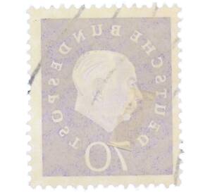 Почтовая марка 70 пфеннигов 1959 года Западная Германия (ФРГ) «Теодор Хойс» — Фото №2