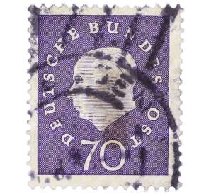 Почтовая марка 70 пфеннигов 1959 года Западная Германия (ФРГ) «Теодор Хойс» — Фото №1