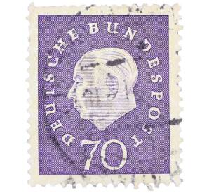 Почтовая марка 70 пфеннигов 1959 года Западная Германия (ФРГ) «Теодор Хойс» — Фото №1