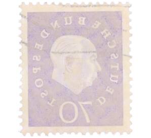 Почтовая марка 70 пфеннигов 1959 года Западная Германия (ФРГ) «Теодор Хойс» — Фото №2