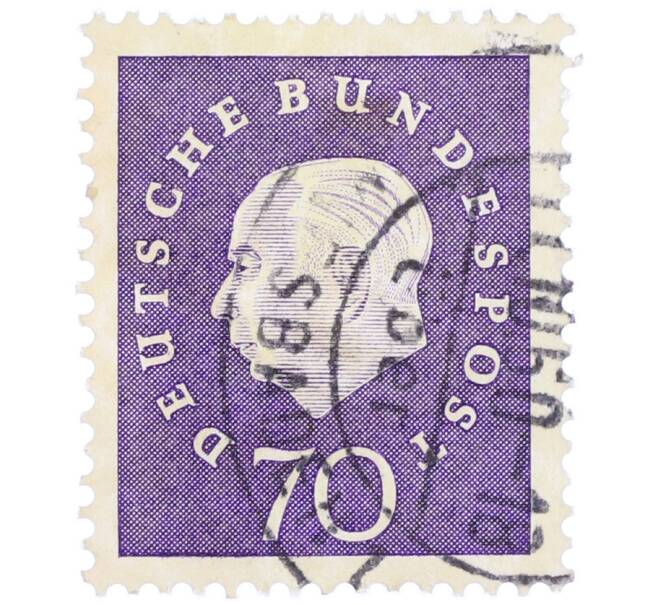 Почтовая марка 70 пфеннигов 1959 года Западная Германия (ФРГ) «Теодор Хойс» (Артикул: T11-37042) — Фото №1
