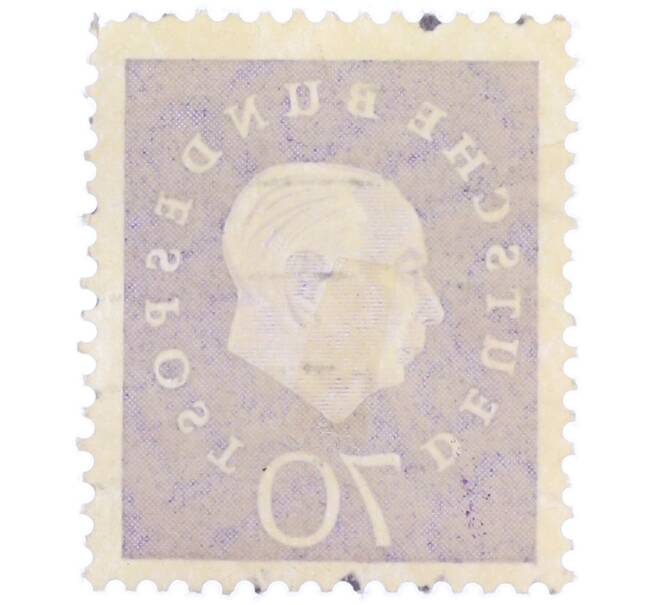 Почтовая марка 70 пфеннигов 1959 года Западная Германия (ФРГ) «Теодор Хойс» (Артикул: T11-37043) — Фото №2