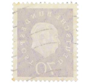 Почтовая марка 70 пфеннигов 1959 года Западная Германия (ФРГ) «Теодор Хойс» — Фото №2