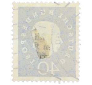 Почтовая марка 40 пфеннигов 1959 года Западная Германия (ФРГ) «Теодор Хойс» — Фото №2