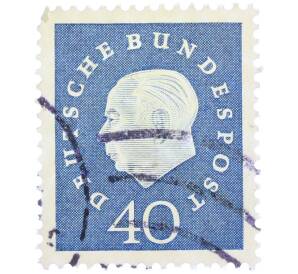 Почтовая марка 40 пфеннигов 1959 года Западная Германия (ФРГ) «Теодор Хойс» — Фото №1