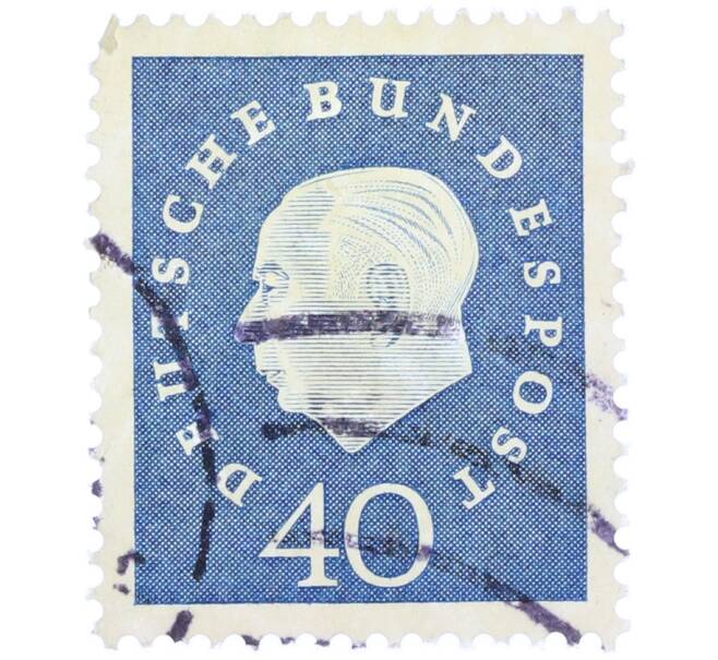 Почтовая марка 40 пфеннигов 1959 года Западная Германия (ФРГ) «Теодор Хойс» (Артикул: T11-37049) — Фото №1