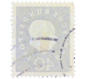 Почтовая марка 40 пфеннигов 1959 года Западная Германия (ФРГ) «Теодор Хойс» — Фото №2