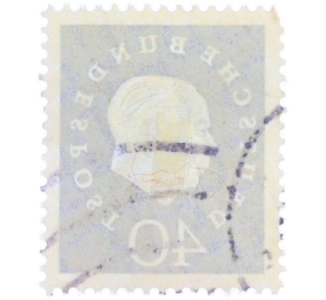 Почтовая марка 40 пфеннигов 1959 года Западная Германия (ФРГ) «Теодор Хойс» (Артикул: T11-37049) — Фото №2