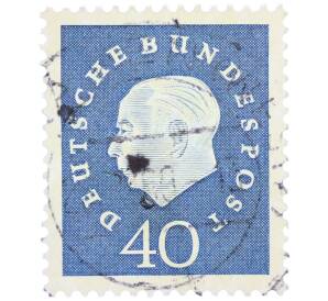 Почтовая марка 40 пфеннигов 1959 года Западная Германия (ФРГ) «Теодор Хойс» — Фото №1