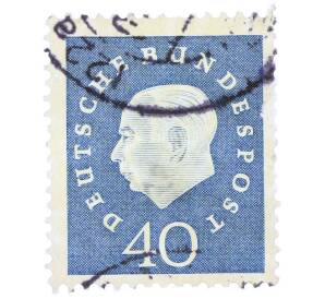 Почтовая марка 40 пфеннигов 1959 года Западная Германия (ФРГ) «Теодор Хойс» — Фото №1