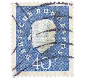 Почтовая марка 40 пфеннигов 1959 года Западная Германия (ФРГ) «Теодор Хойс» — Фото №1