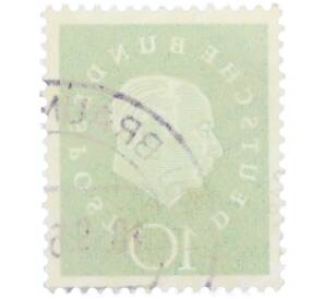 Почтовая марка 10 пфеннигов 1959 года Западная Германия (ФРГ) «Теодор Хойс» — Фото №2