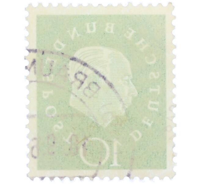 Почтовая марка 10 пфеннигов 1959 года Западная Германия (ФРГ) «Теодор Хойс» (Артикул: T11-37056) — Фото №2