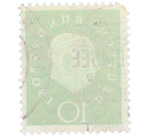 Почтовая марка 10 пфеннигов 1959 года Западная Германия (ФРГ) «Теодор Хойс» — Фото №2