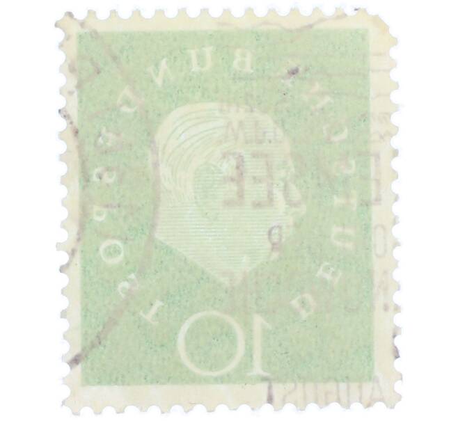 Почтовая марка 10 пфеннигов 1959 года Западная Германия (ФРГ) «Теодор Хойс» (Артикул: T11-37061) — Фото №2