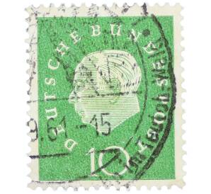 Почтовая марка 10 пфеннигов 1959 года Западная Германия (ФРГ) «Теодор Хойс» — Фото №1