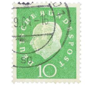 Почтовая марка 10 пфеннигов 1959 года Западная Германия (ФРГ) «Теодор Хойс» — Фото №1