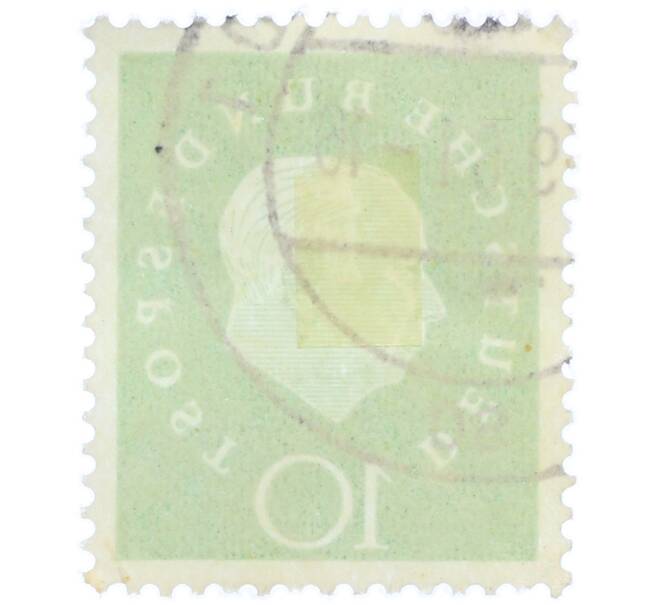 Почтовая марка 10 пфеннигов 1959 года Западная Германия (ФРГ) «Теодор Хойс» (Артикул: T11-37063) — Фото №2
