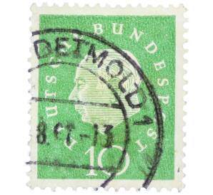 Почтовая марка 10 пфеннигов 1959 года Западная Германия (ФРГ) «Теодор Хойс» — Фото №1