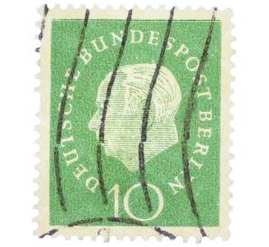 Почтовая марка 10 пфеннигов 1959 года Западная Германия (ФРГ) «Теодор Хойс» — Фото №1